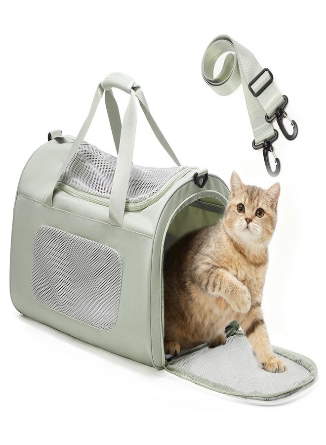 وي بلان حقيبة نقل كبيرة للقطط والكلاب، مناسبة للقطط والكلاب والجراء الصغيرة والمتوسطة الحجم، حقيبة ناعمة الجوانب معتمدة من شركات الطيران، تتحمل وزنًا يصل إلى 20 رطلاً، لون أخضر - Image 1